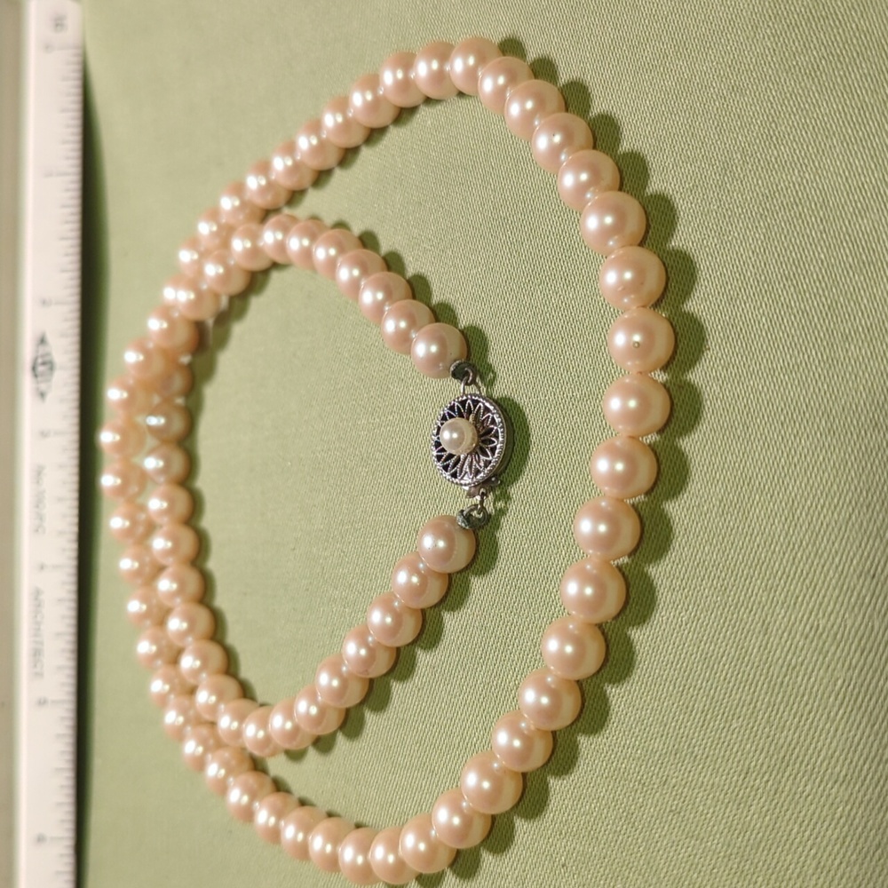 Vintage Pearl Sterling Silver Necklace